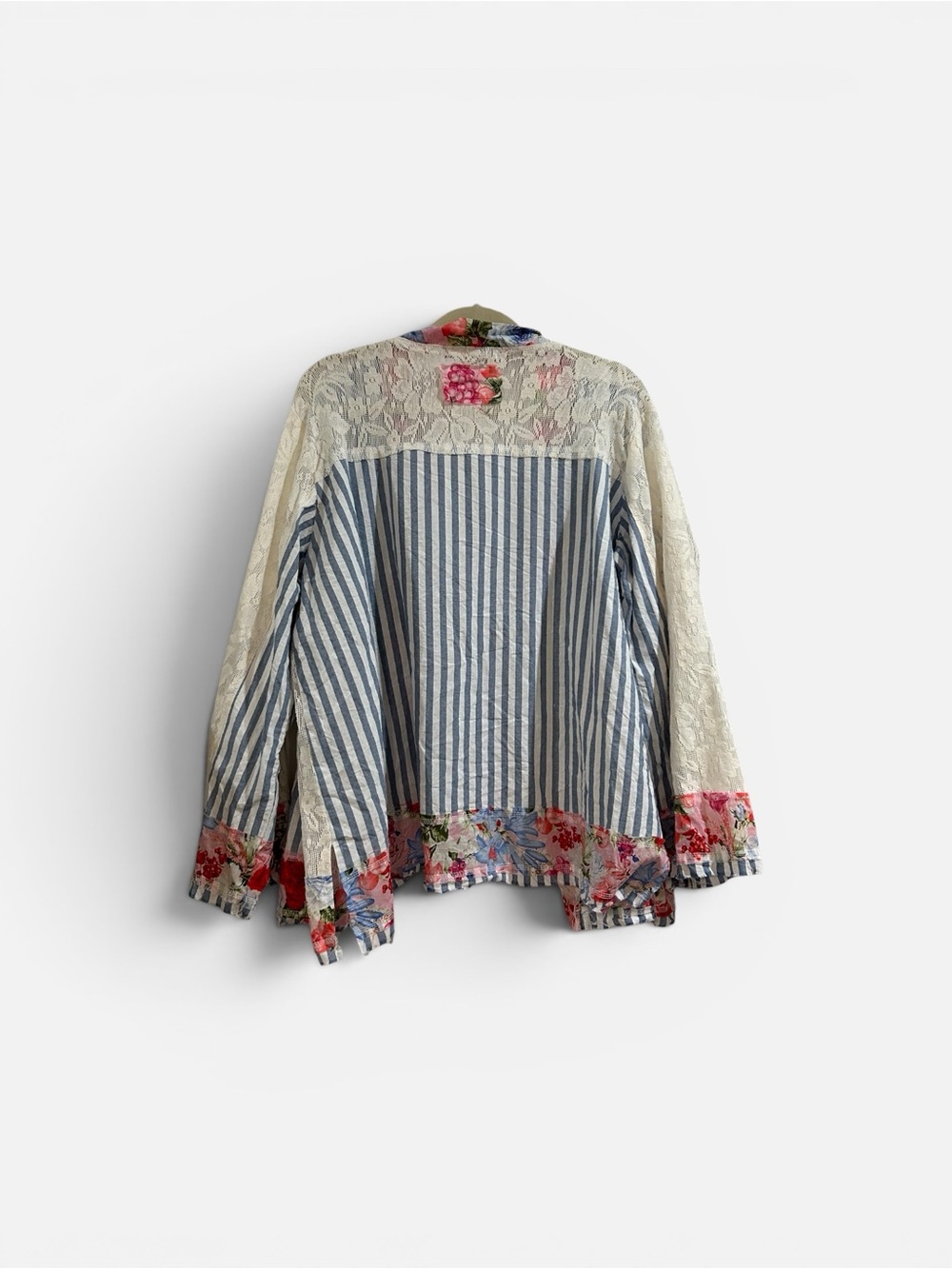 POL Stripe Floral Lace - Open Cardigan Small - Picture 6 of 8
